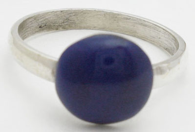 Ring with plasticnavy blue roundly