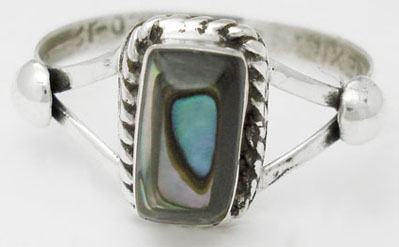 Ring with blue shell in rectangle small