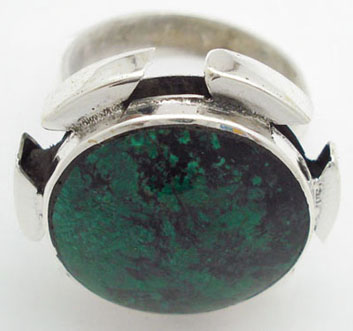 Chrysocolla ring in type bottle top