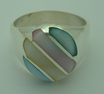 Oval ring multicolored for man
