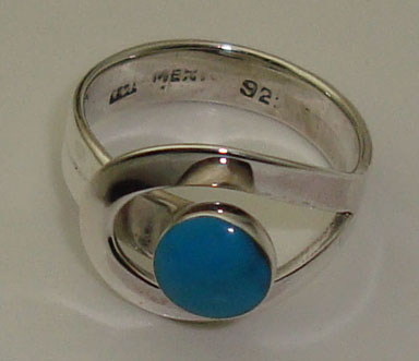 Drop ring with turquoise