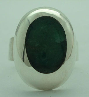 anillo ajustable de bicel ovalado con piedra