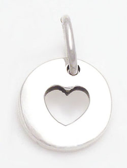 Circle pendant with heart perforated small