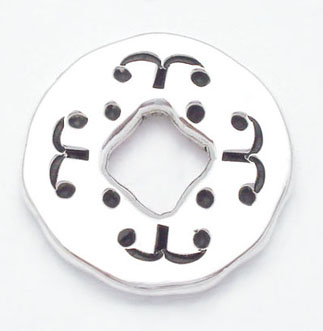 Pendant circle with perforated rhomb