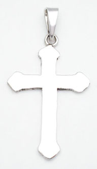 Pendant about smooth cross with cemi circles to the sides