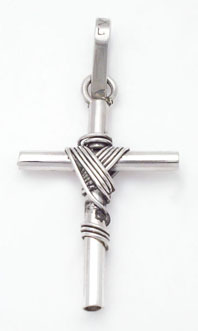 Pendant about cylinder cross with cloak medium