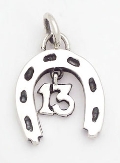 Horseshoe pendant with 13 small