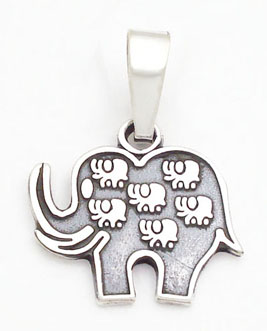 Elephant pendant oxidized with elefantitos small
