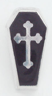 Pendant of coffin with black resin