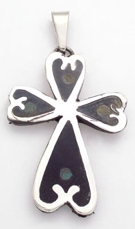 Pendant cross with resin curl