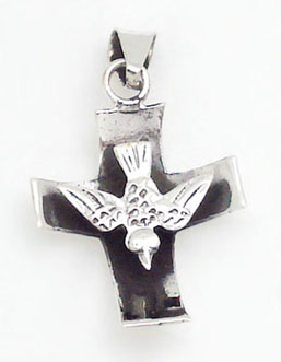 Pendant cross with little dove small