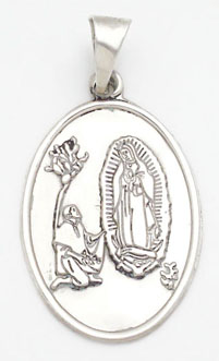 Oval pendant with Virgin with Juan Diego