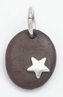 Pendant mahogany oval with star
