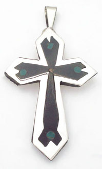 Pendant cross of pointed resin of colors