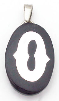 Pendant plastic oval with letter O