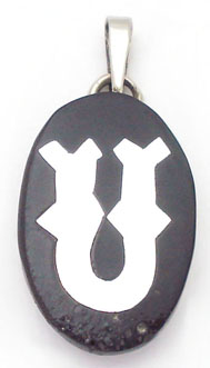Pendant plastic oval with letter U