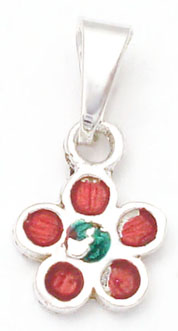 Pendant of flower of enamel of different colors