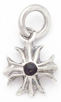 Pendant of asterisk with drop of black resin