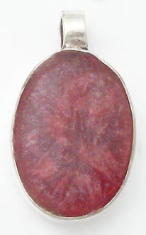 Pendant oval of pink pearly resin small