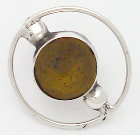 Pendant about resin circle brown with hoop and spheres