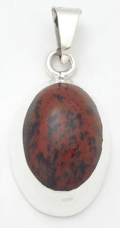 Pendant of black pearly resin in embedded oval