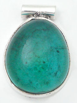 Pendant of glass green with small tube