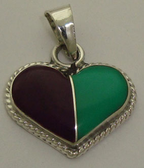 Pendant of heart of multicolored resin