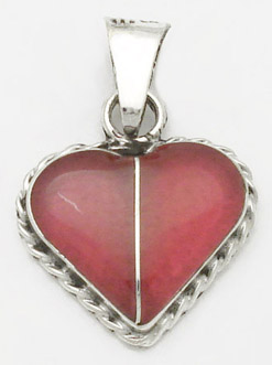 Pendant of heart of red glass