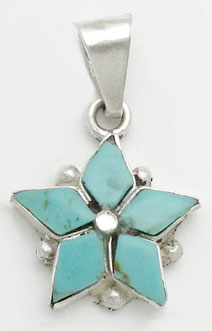 Pendant about resin flower turquoise with spheres