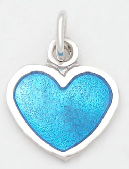 Pendant of heart of blue enamel.