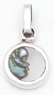 Pendant of circle with shell moon