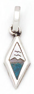 Pendant of rhomb with shell scenery