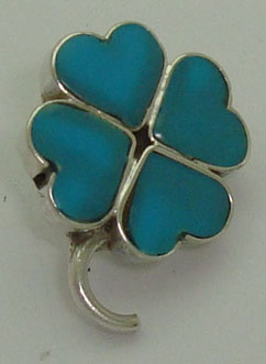 Pendant about clover with resin turquoise