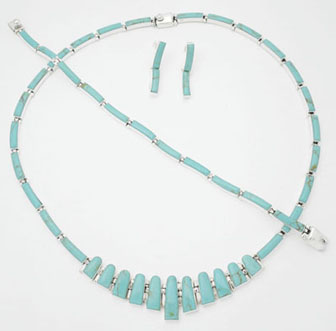 Set of bars of turquoise quitman with frames