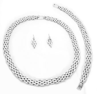 Set earrings necklace and bracelet petal simply