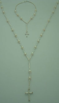 Set necklace and bracelet with pearls and swarovski target
