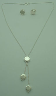 Circles Set with cadena necklace and earrings