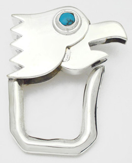 Parakeet Key holder with eye of black onyx