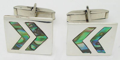 Cufflinks with square shell arrows
