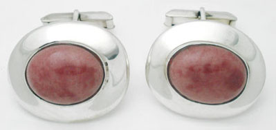 Marble Cufflinks with smooth oval