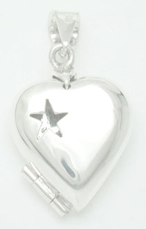 Pendant   heart reliquary with  star  of 5 peaks