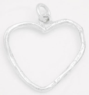 Pendant  on hammered thin heart