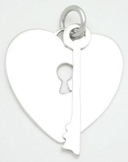 Pendant  on heart with  key