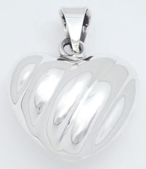 Pendant  on heart with  diagonal   embedded