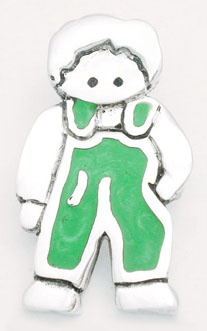 Earring child of resin green with oberol