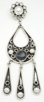 Pendant   flower with drop perforated and sodalite small