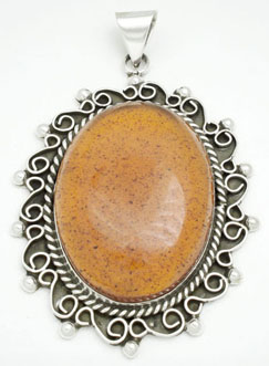 Pendant   amber with sphere  and curl