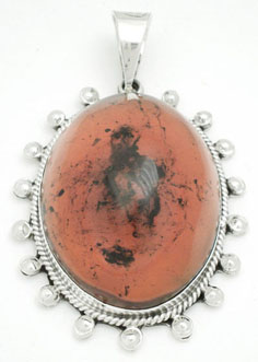 Pendant   medium amber with sphere  and torsal