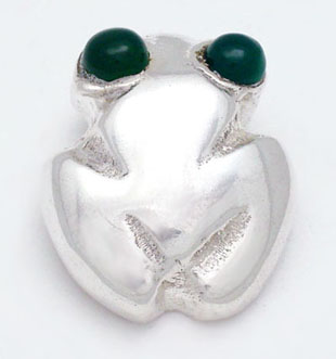 Pendant   frog with eyes of jornalina green