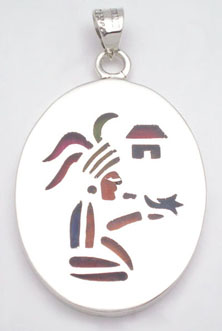 Pendant  on enamel with ancient figures